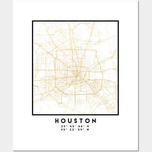 HOUSTON TEXAS CITY STREET MAP ART Posters and Art